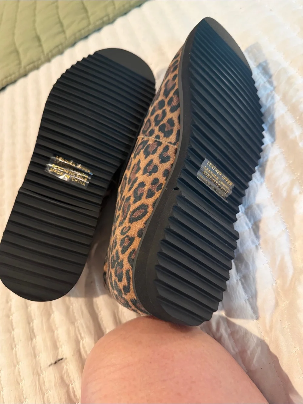 Shooz Leopard Print suede Lace-Up Women's leopard loafers -